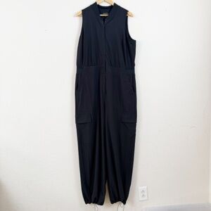 Athleta Brooklyn Black Utility Jumpsuit Size 16